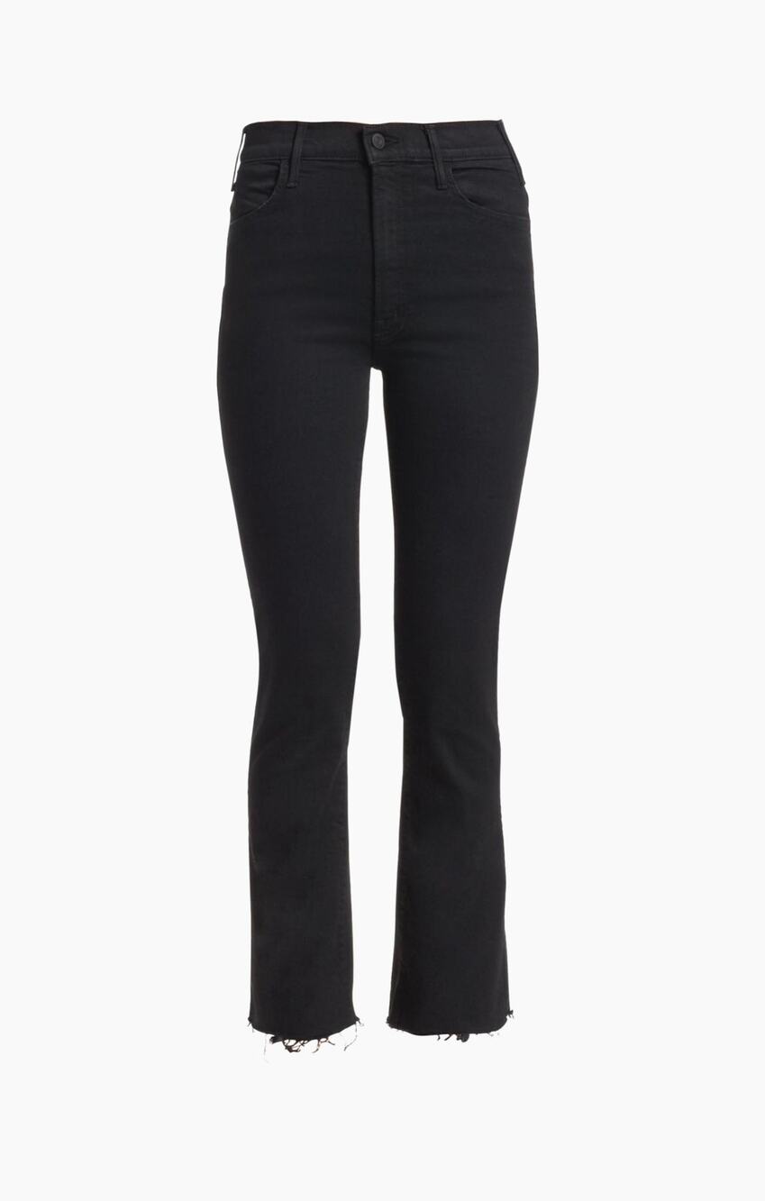 NWT MOTHER The Hustler High Rise Ankle Fray Jeans Not Guilty Size 26 Black